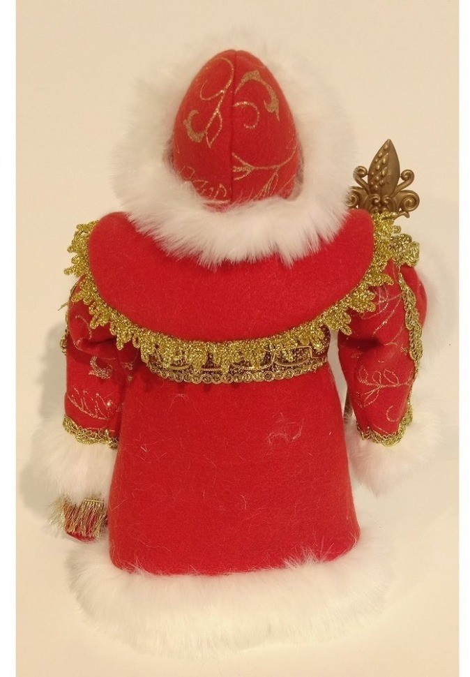 Дед мороз в красной шубе и белой шапке 30 см (84672)