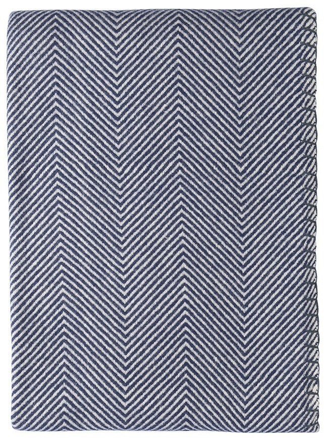 Плед из шерсти мериноса темно-синего цвета из коллекции essential, 130х180 см (77086)