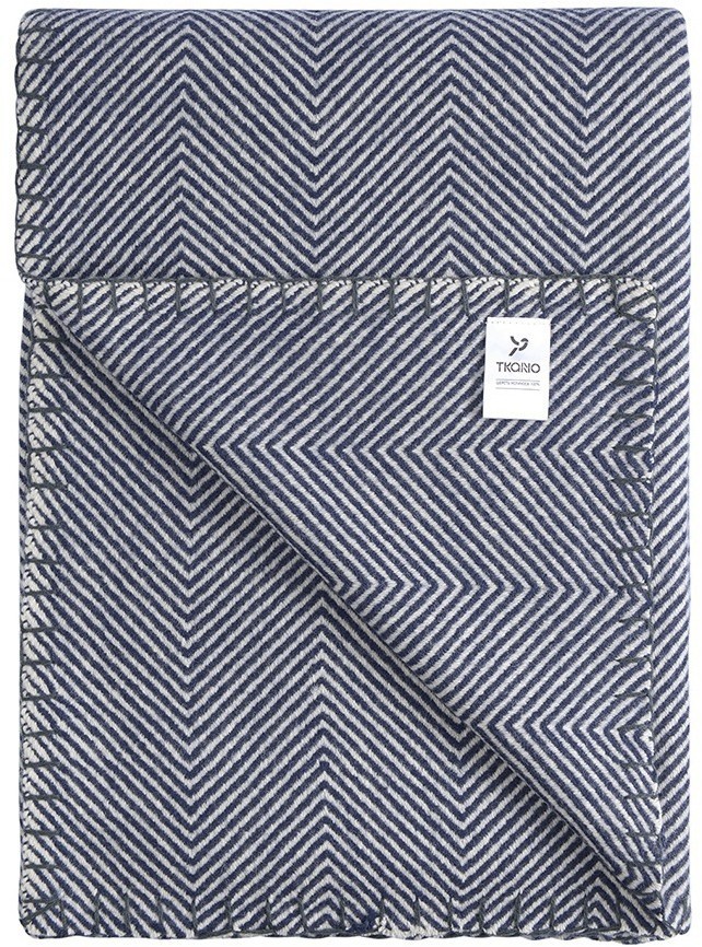 Плед из шерсти мериноса темно-синего цвета из коллекции essential, 130х180 см (77086)