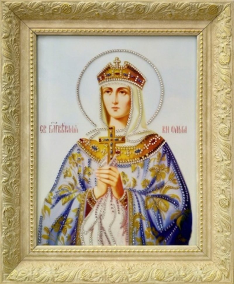 Икона Святая Княгиня Ольга с кристаллами Swarovski (1633)