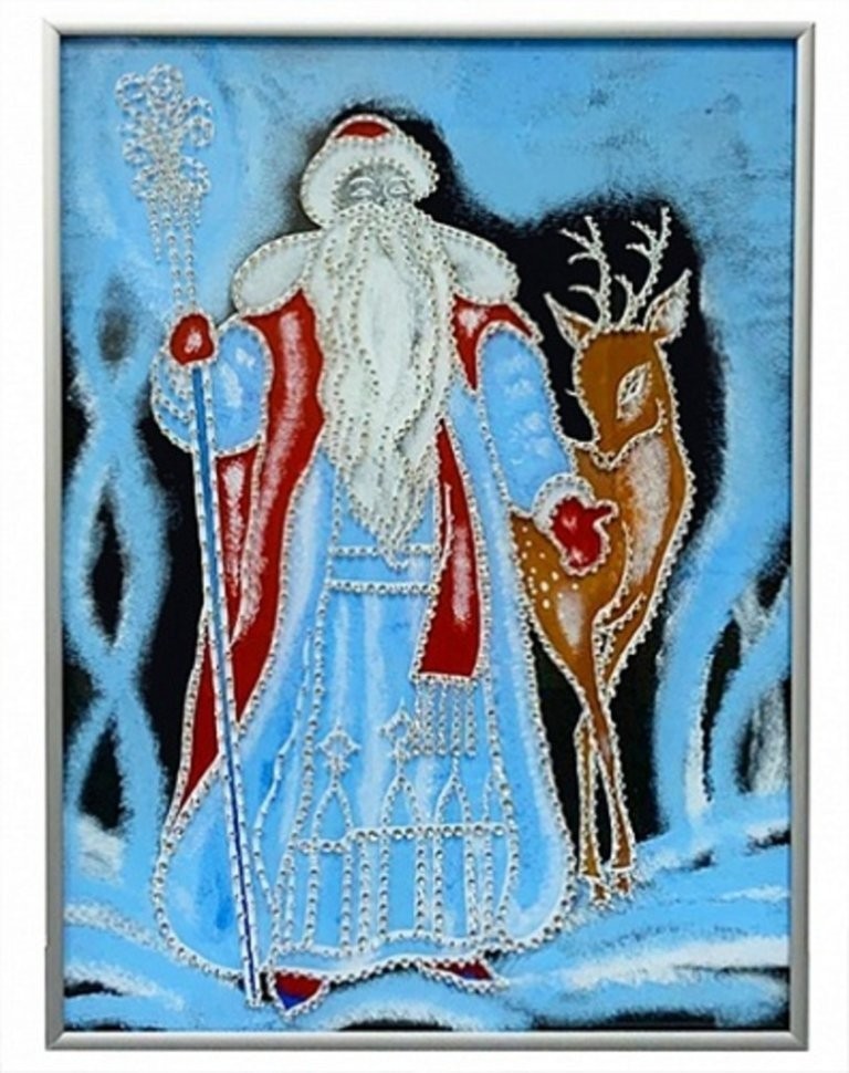 Картина Морозко (большая) с кристаллами Swarovski (1215)