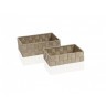 Andrea House Набор из двух квадратных корзин текстиль бежевый BA8027