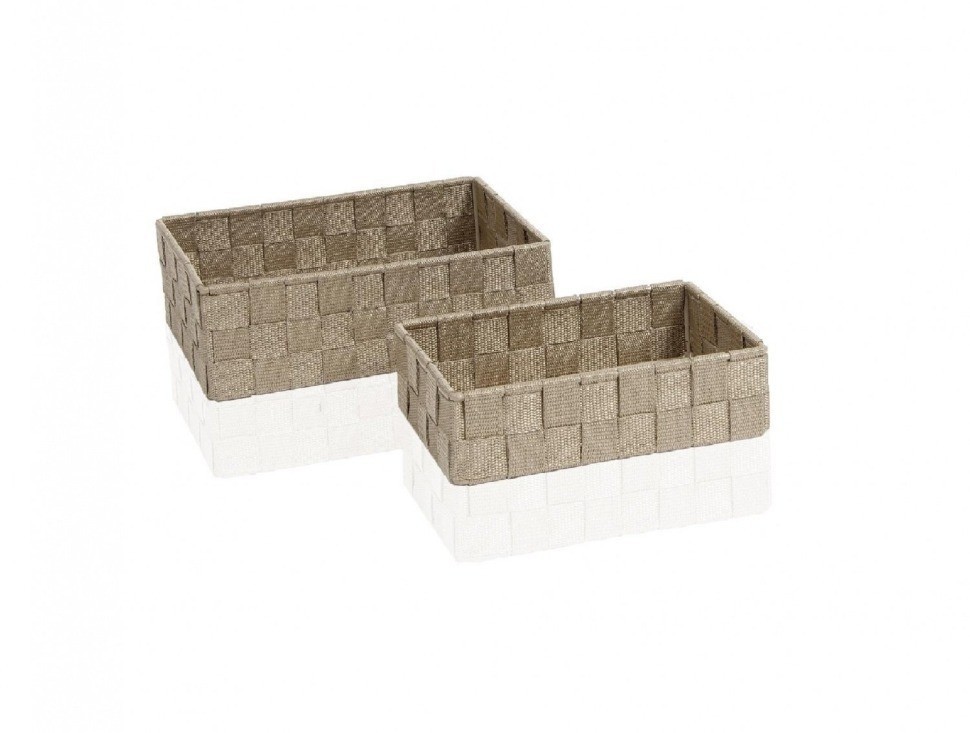 Andrea House Набор из двух квадратных корзин текстиль бежевый BA8027