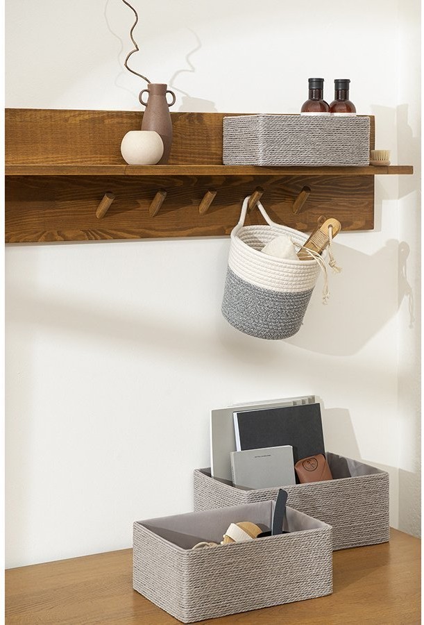 Корзина для хранения lian, 30х20х12 см, светло-серая (74856)