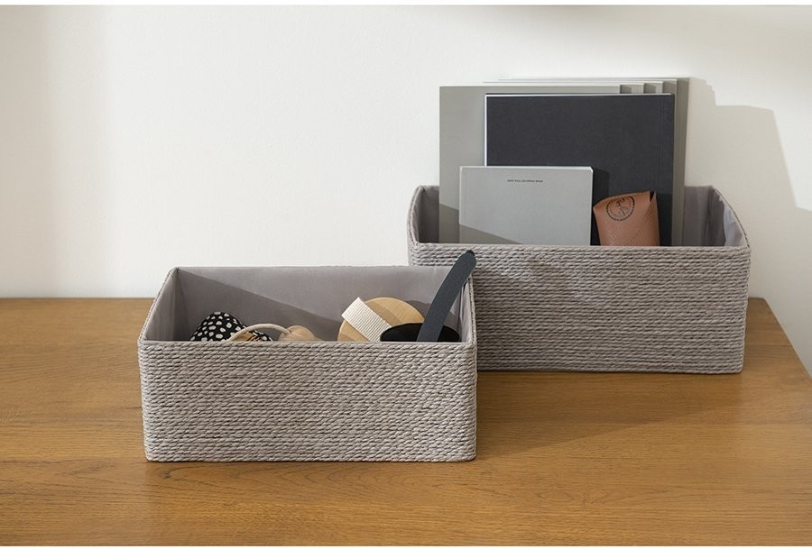 Корзина для хранения lian, 30х20х12 см, светло-серая (74856)