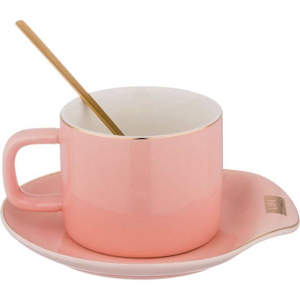 Чайный набор "break time" на 1пер. 3пр. 200мл, розовый Lefard (90-1014)