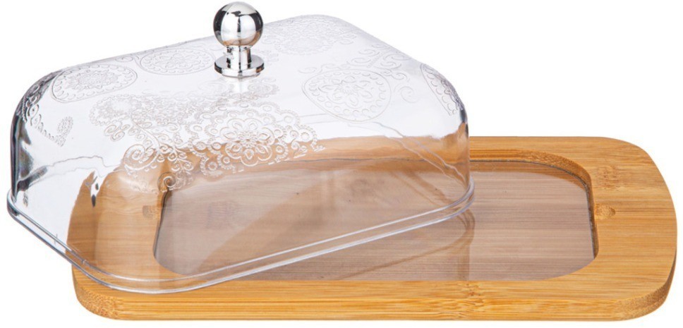 Масленка agness с пластиковой крышкой 19*12*7 см (912-018)