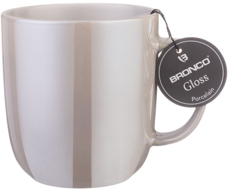 Кружка bronco "gloss" 400 мл серебристая (407-138)