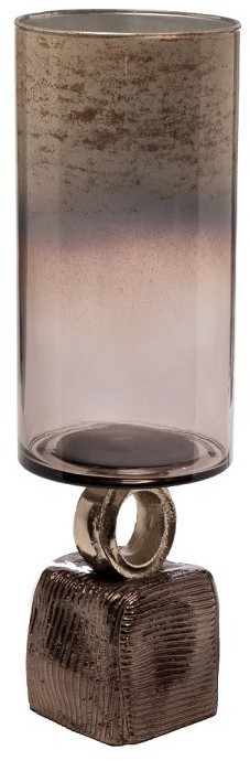 Ваза стекл. на металл. основании d13*42см (TT-00011726)