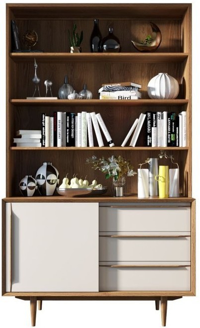 Стеллаж Bruni White с дверками арт BR-01WH-ET