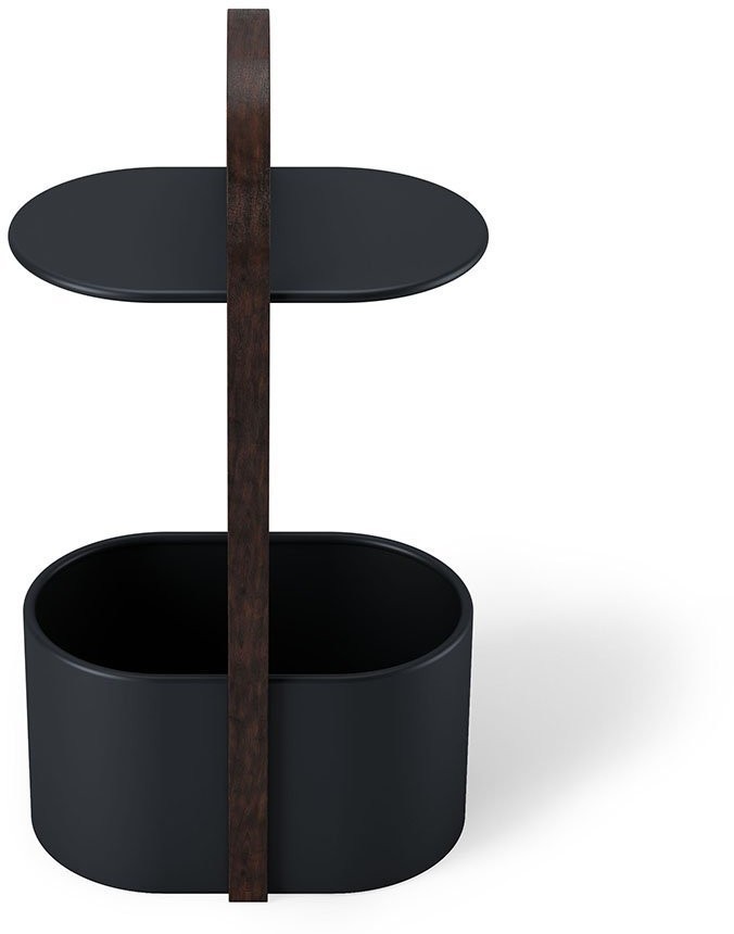 Столик приставной с отсеком для хранения bellwood, черный/орех (66987)