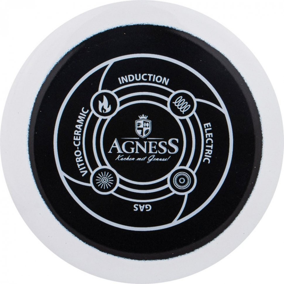 Кастрюля agness эмалированная с эмалирован. и пластиковой крышками, серия гуси 1,5л диа. 16см Agness (951-039)