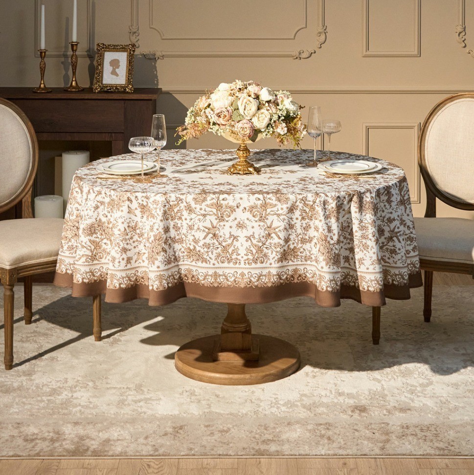 Скатерть овальная "royal garden" 160х220 см ,белый, 100% хлопок, твил, с пропиткой Lefard (850-754-26)