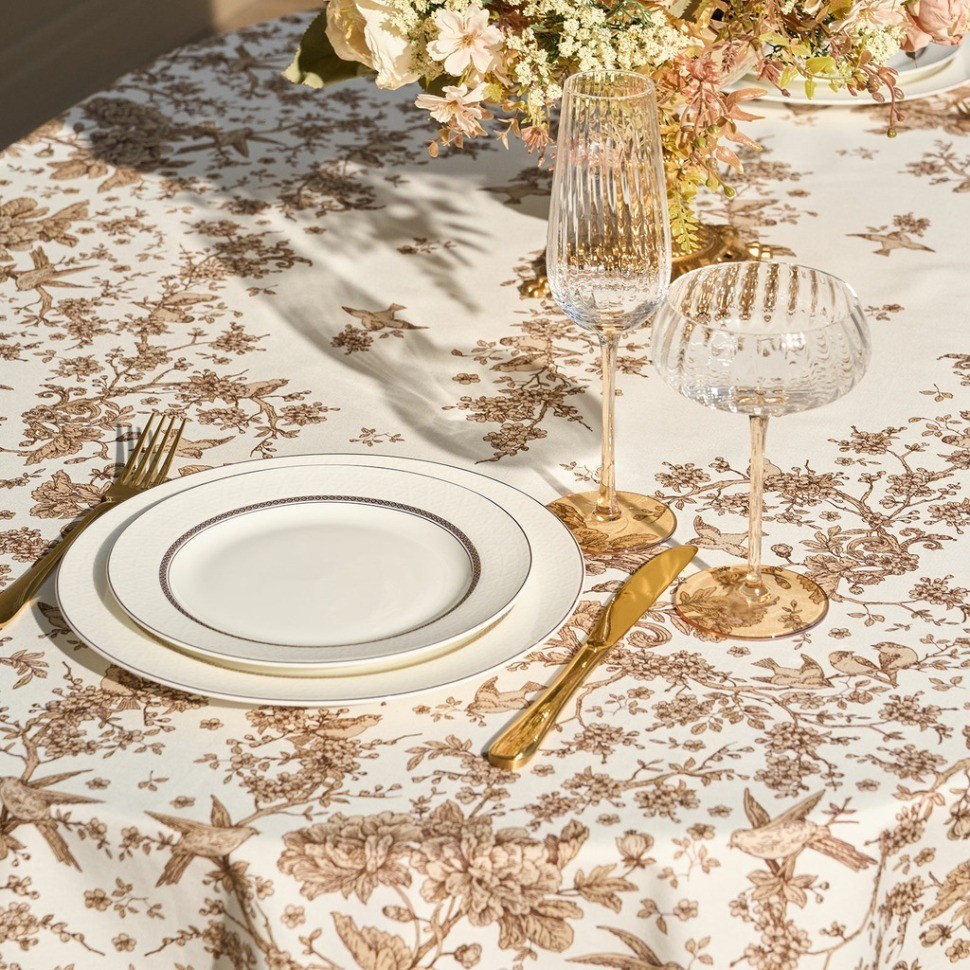 Скатерть овальная "royal garden" 160х220 см ,белый, 100% хлопок, твил, с пропиткой Lefard (850-754-26)