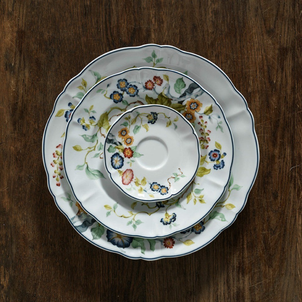 Тарелка LFLO032BL003265, 26,5 см, фарфор, white, blue, LE COQ