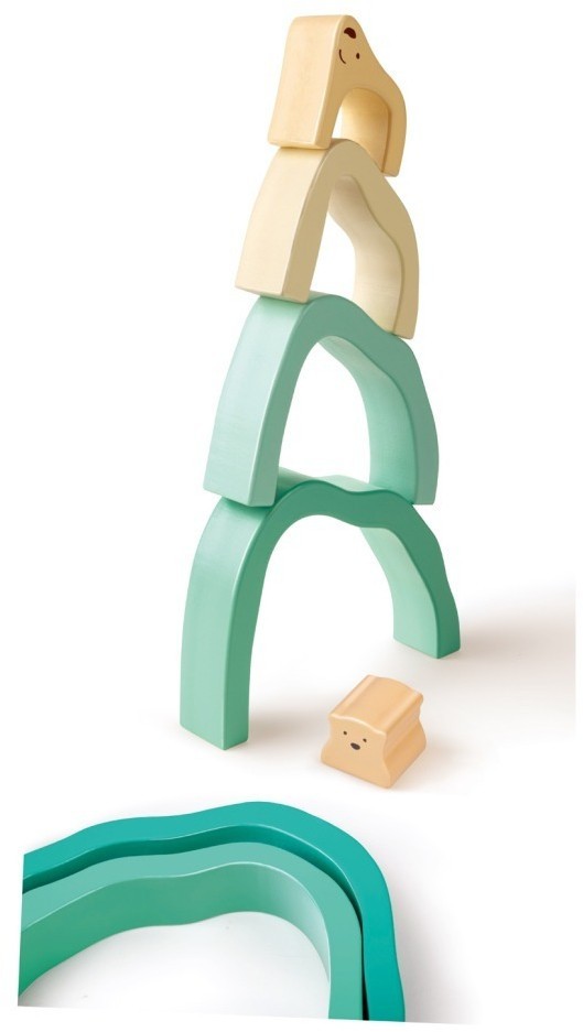 Развивающая игрушка 3 в 1 "В Арктику с белыми мишками" для малышей (пирамидка, пазл, игра-балансир) (E0490_HP)