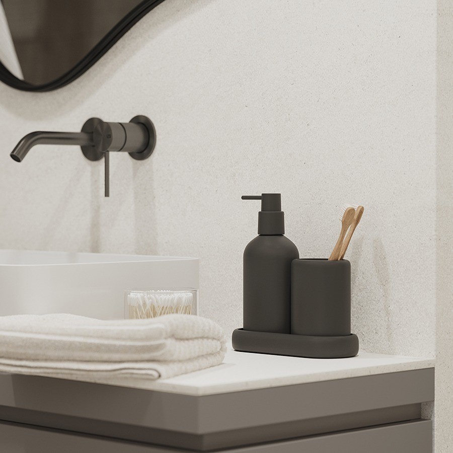 Подставка для ванных принадлежностей slim, черная, малая (78881)
