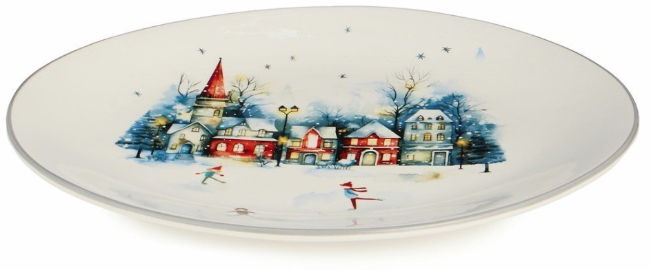 Блюдо овальное agness "с новым годом!" 31,5*25,5*3 см (358-2340)