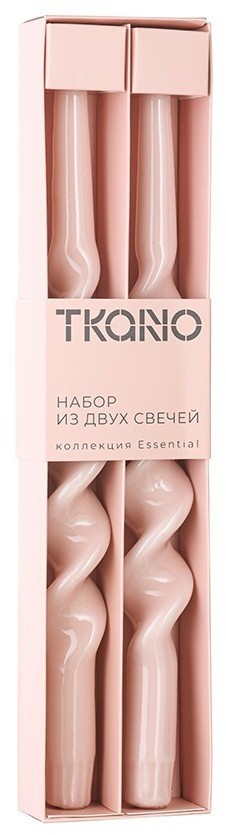 Набор из двух свечей цвета пыльной розы из коллекции essential, 35 см (79765)