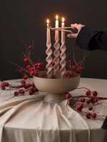 Набор из двух свечей цвета пыльной розы из коллекции essential, 35 см (79765)