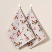 Набор полотенец из 2шт &quot;лошадь в пончиках&quot;,серый,40х60см твил,100% хлопок Lefard (850-756-6)