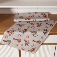 Набор полотенец из 2шт &quot;лошадь в пончиках&quot;,серый,40х60см твил,100% хлопок Lefard (850-756-6)