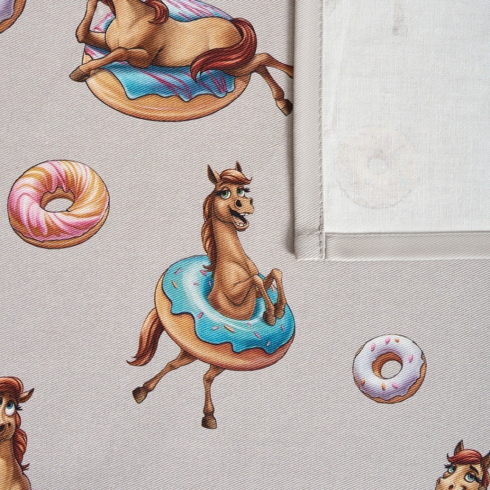 Набор полотенец из 2шт "лошадь в пончиках",серый,40х60см твил,100% хлопок Lefard (850-756-6)