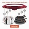Крышка для сковороды и кастрюли универсальная Daswerk (16/18/20 см) бордо 607584 (84703)