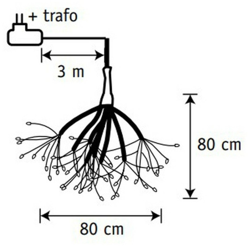 Подвеска одуванчик теплый свет  режимом миганиям ø 40 см ( 160 ламп) серебро (84642)