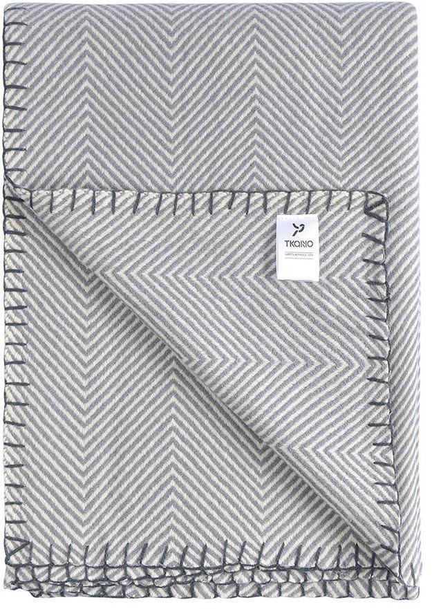 Плед из шерсти мериноса серого цвета из коллекции essential, 130х180 см (77085)