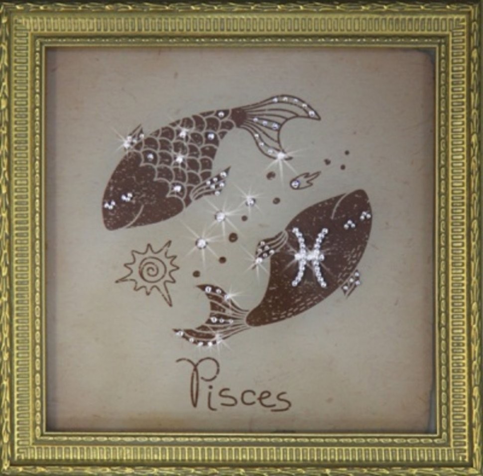 Картина Рыбы малые с кристаллами Swarovski (1712)