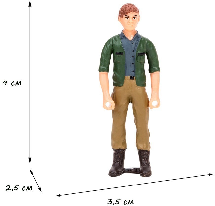 Игрушки фигурки в наборе серии "На ферме", 6 предметов (фермер, 2 козлика, ограждение-загон, инвентарь) (MM205-399)