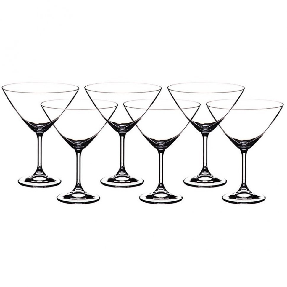 Набор бокалов для мартини из 6 шт. "klara/sylvia" 280 мл высота=16,5 см Crystal Bohemia (669-072)