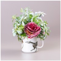 Цветочная композиция в кружке &quot;волшебный дракон &quot; ширина 21 см*высота 23 см- без упаковки Lefard (23-2434)