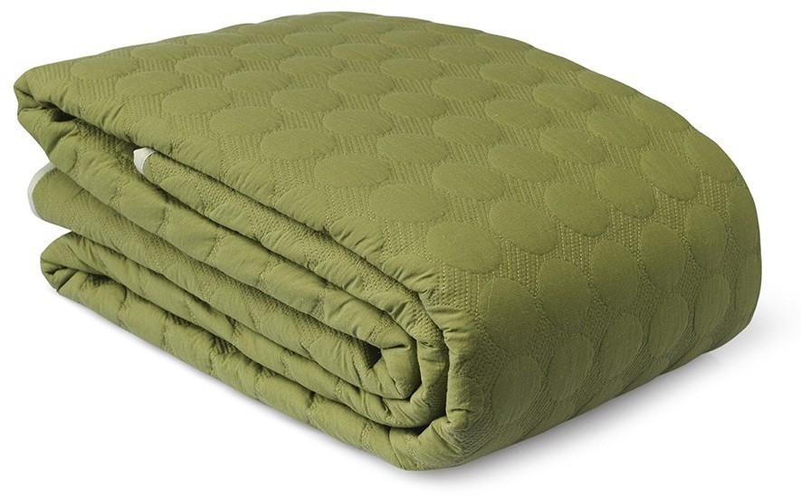 Покрывало стеганое solid dots оливкового цвета из коллекции essential, 230х250 см (76964)