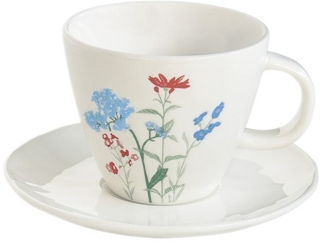 Чашка с блюдцем Луговые цветы, голубые, 0,25 л - EL-R2204/MILB Easy Life
