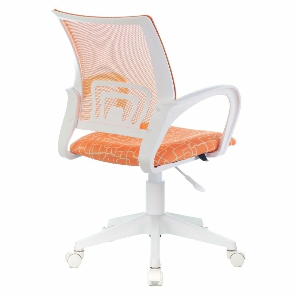 Кресло BRABIX Fly MG-396W с подлокотниками пластик белый сетка оранжевое 532402 (94553)