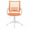 Кресло BRABIX Fly MG-396W с подлокотниками пластик белый сетка оранжевое 532402 (94553)