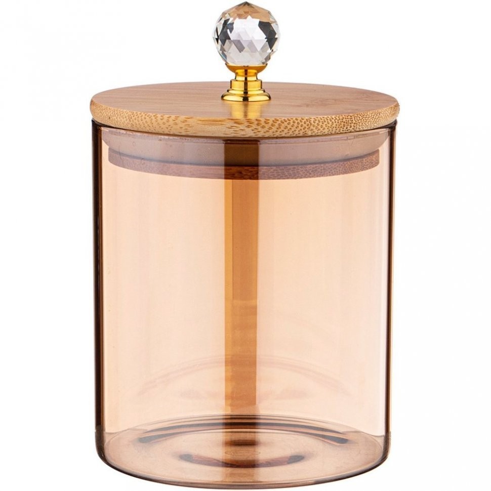 Емкость для сыпучих продуктов agness "amber" 650 мл диаметр=9,5 см. высота=11 см цвет:янтарный Agness (889-100)