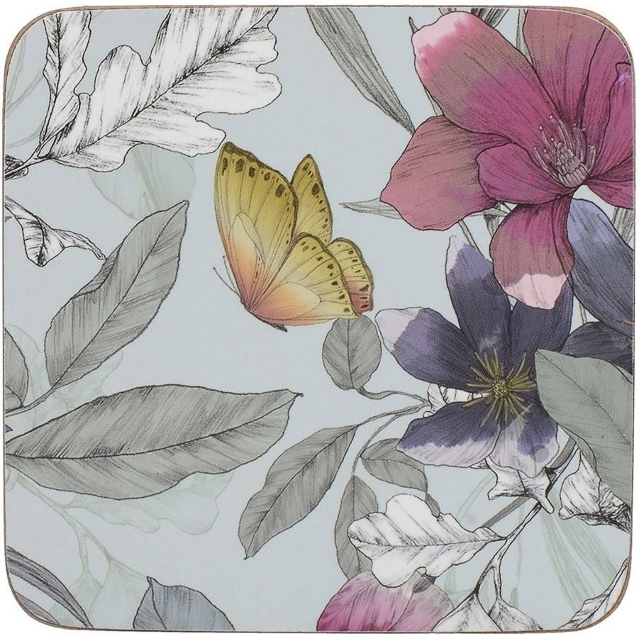 Creative Tops Набор из 6 подставок Butterfly Floral 10х10 C000298