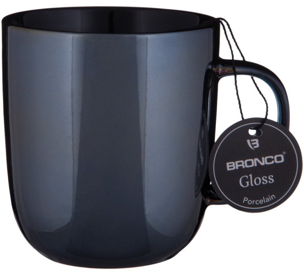 Кружка bronco "gloss" 400 мл черная (407-137)