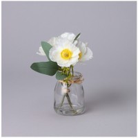 Букет искусственных цветов в круглой вазе высота= 16см Lefard (287-560)