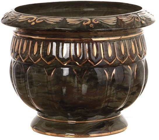 Кашпо малахит, керамика, диаметр 39 см (D-15-1559)