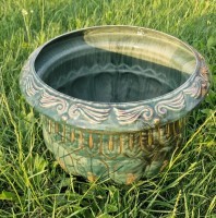 Кашпо малахит, керамика, диаметр 39 см (D-15-1559)