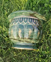 Кашпо малахит, керамика, диаметр 39 см (D-15-1559)