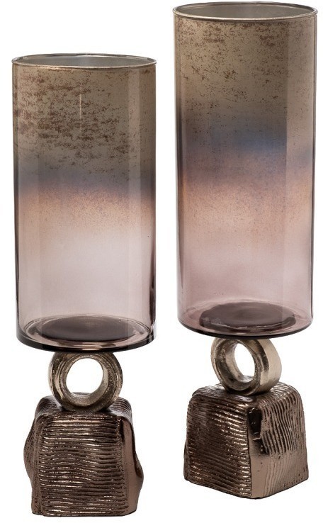 Ваза стекл. на металл. основании d13*53см (TT-00011727)