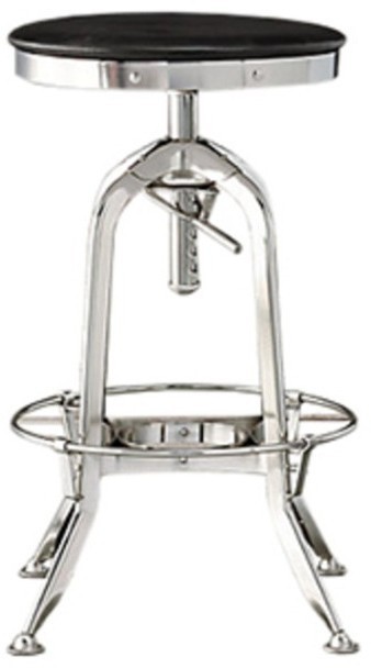 Стул Винд FE24-724A, 35, каркас - металл, сидение - дуб, chrom/black, RESTORATION HARDWARE