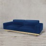 Диван S0203-3D/bluе-9801#, металл, текстиль, blue/gold, ROOMERS FURNITURE