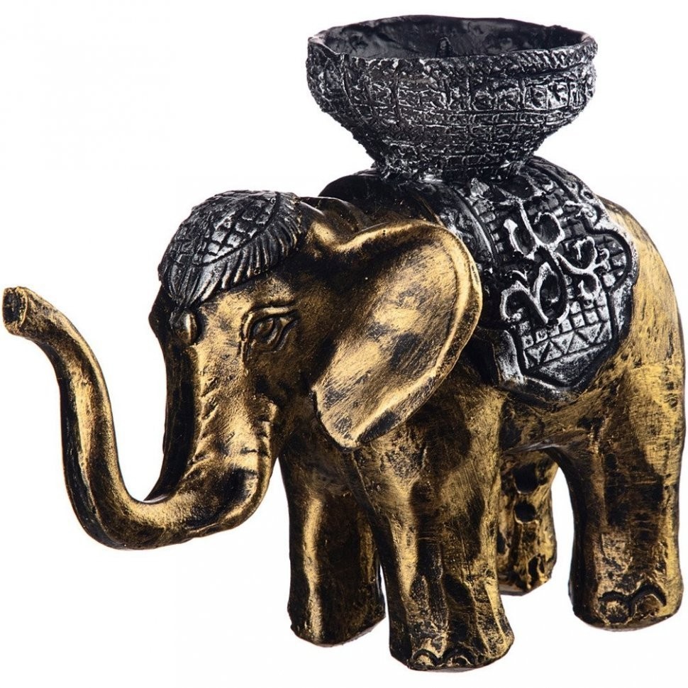 Подсвечник "слон" 19*13 см цвет: золото ИП Шихмурадов (169-251)