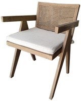 Полукресло HDC5807-1-OAK, дуб, текстиль, beige, ROOMERS FURNITURE